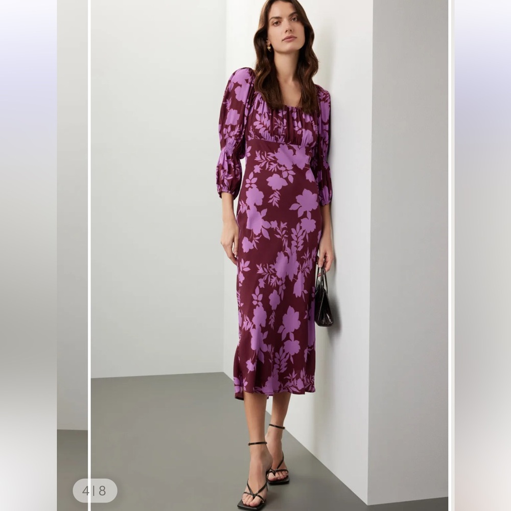 Peter Som floral midi square-neck dress